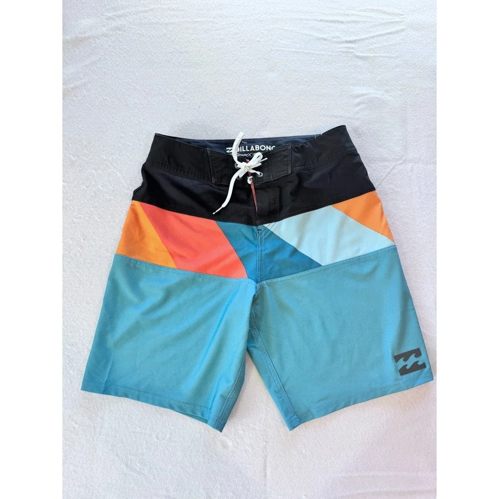 Billabong Mens Tribong Stretch Boardshorts PlatinumX Blue‎ Orange ~ Size 28